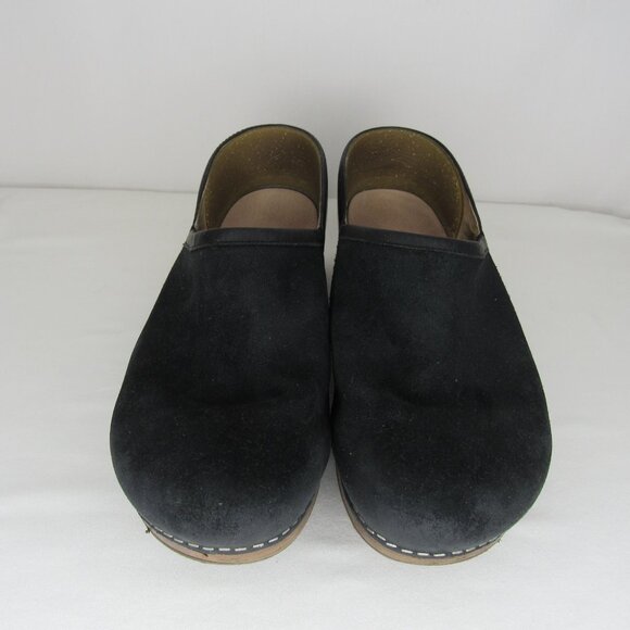 Dansko Black Brushed Suede Clogs Women's 38 8 - Picture 2 of 9